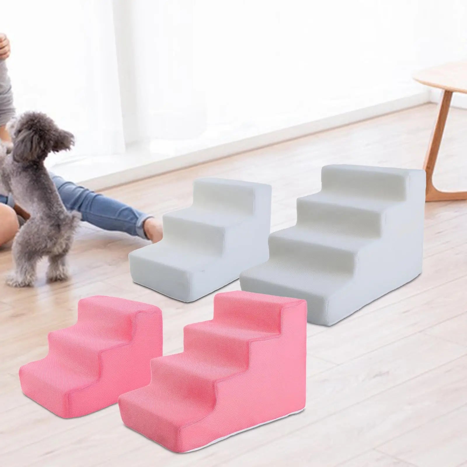 High Density Pet Steps Ladder Cat Ramp Balanced Pet Steps Dog Steps for Sofa Small Dogs and Cats Couch High Beds Puppy Supplies Zpaxo