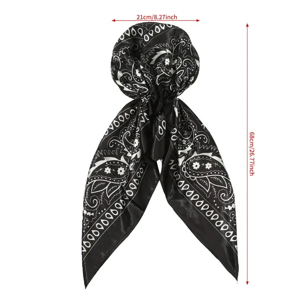 Leopard Print Print Turban Hat Elegant Thin Breathable Women Head Scarf Windproof Satin Silk Scarves Summer Accessories Zpaxo