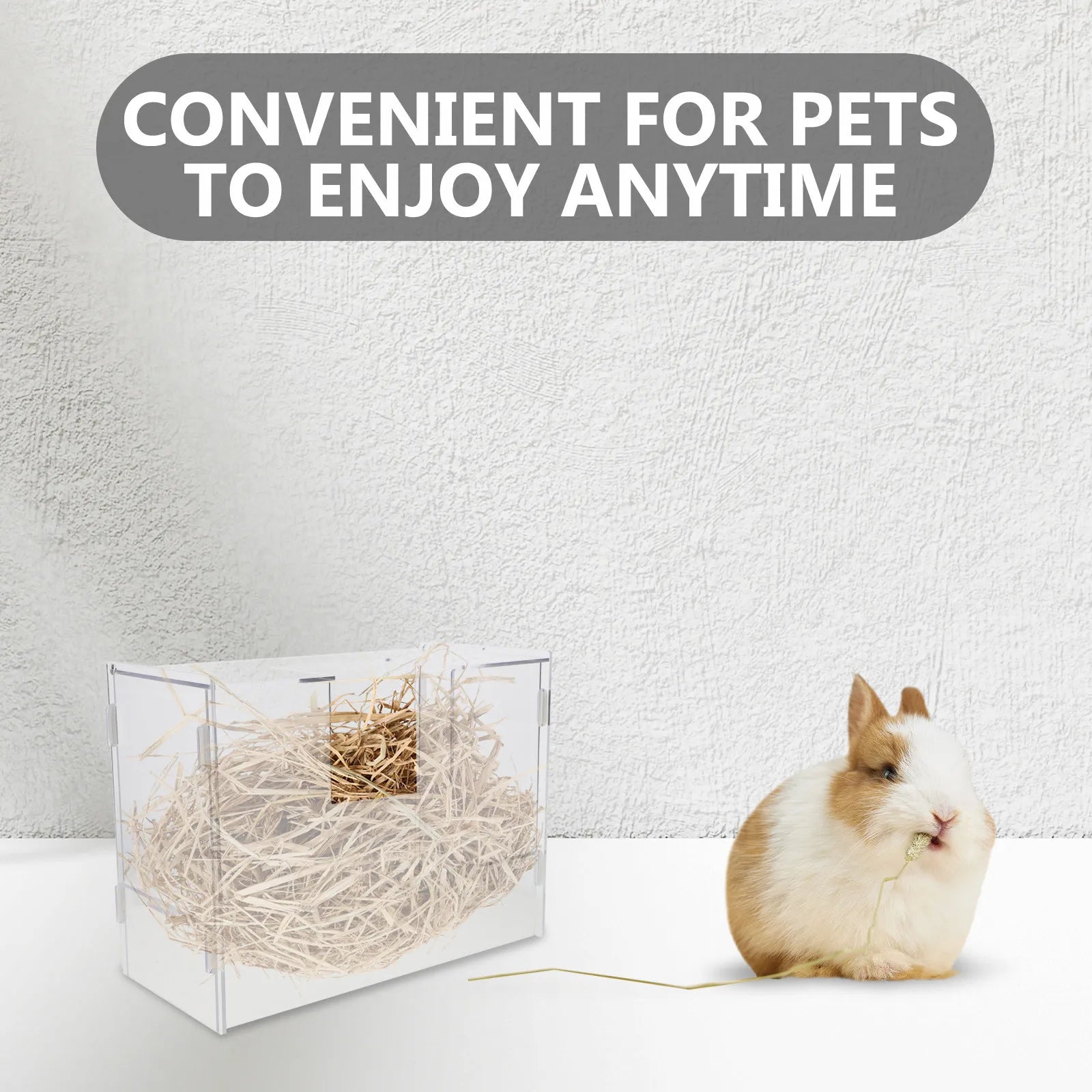 Large Capacity Acrylic Rabbit Hay Feeder Cages Integrated Toilet