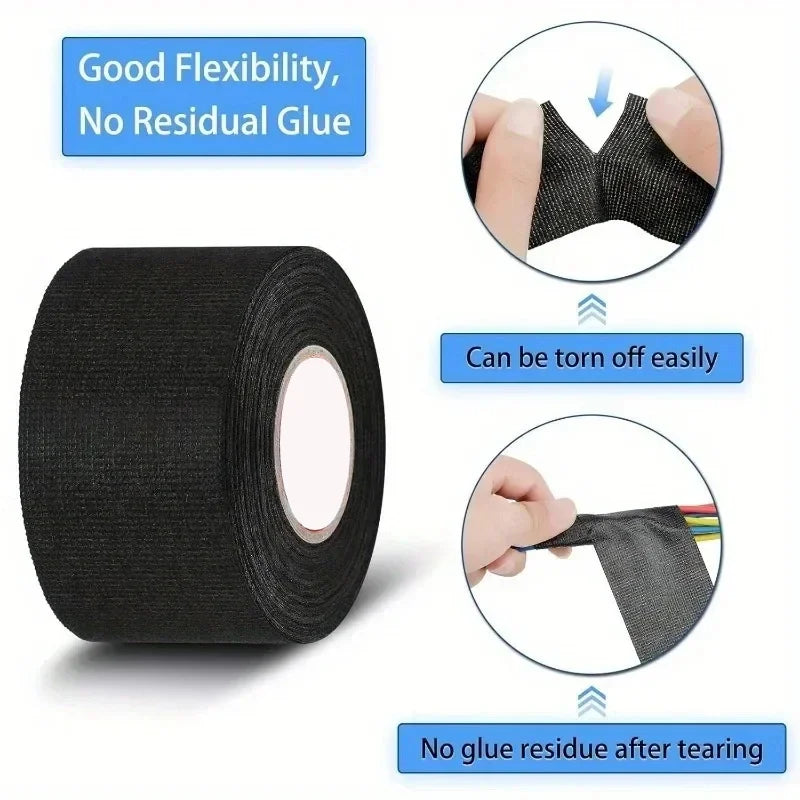 9/15/25/32/50MM Electrical Insulating Tape Heat Resistant Harness Tape Car Cable Harness Wiring Loom Protection Waterproof Tape Zpaxo