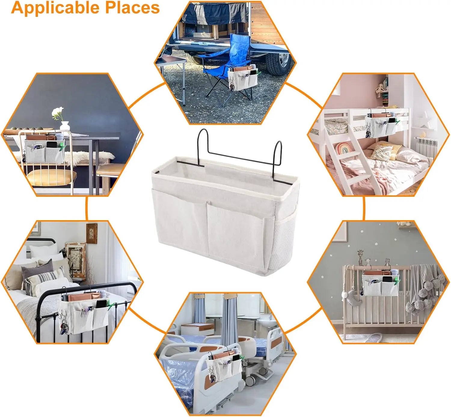 Wall-Mounted Hanging Storage Basket | Dorm & Bedside Organizer