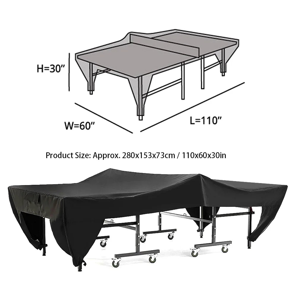 Table Tennis Table Cover Outdoor Courtyard Patio Waterproof Dust Proof Ping Pong Tables Terrace Long Tables Cover 280*153*73cm Zpaxo