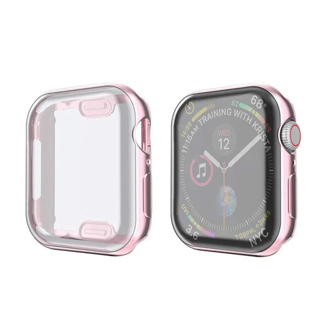 Cover Apple Watch Case Bumper Protector Iwatch Series 9 8 7 6 Ultra 3 Zpaxo Rose Pink Series 789 41mm