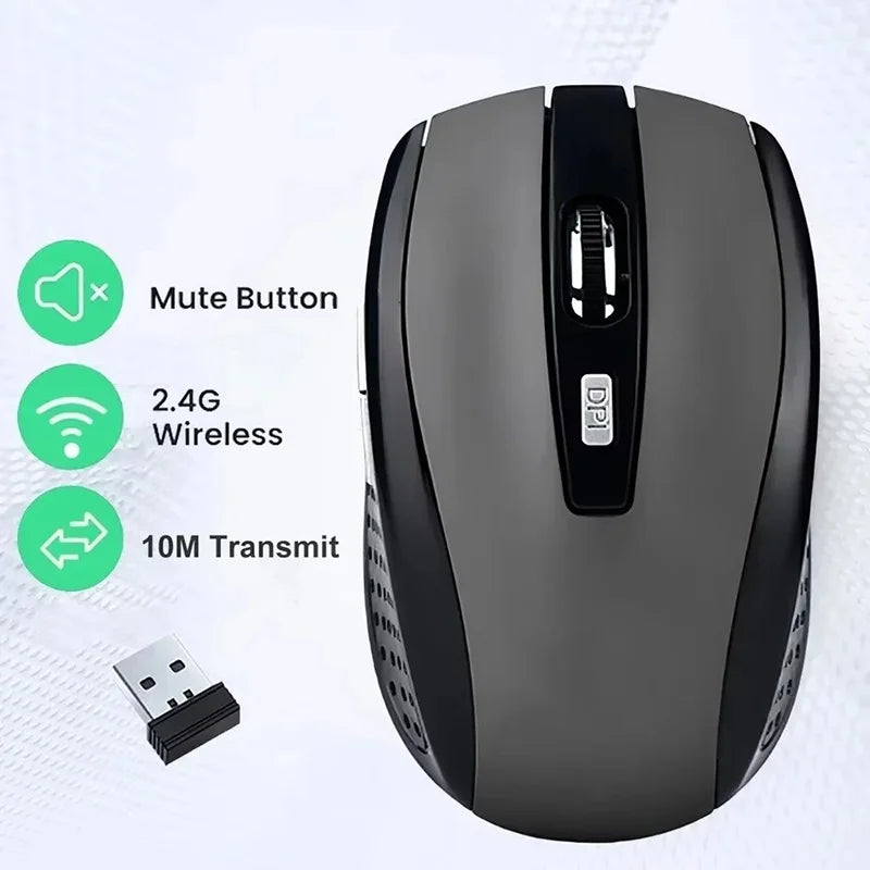 2.4G Wireless Mouse Portable Ergonomics Mouse Mobile Optical Office Silent Mouse Adjustable 1600DPI Levels For Notebook Laptops Zpaxo