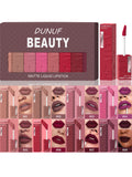 8Pcs/Set Nude Brown Matte Liquid Lipstick Velvet Sexy Dark Red Lip Glaze Non-stick Cup Not Easy To Fade Lip Gloss Lipstick Makeu Zpaxo 8pcs set