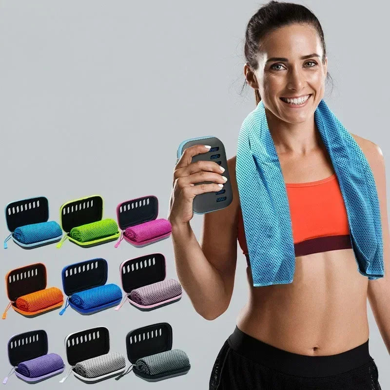 Sports Cooling Towel Case Portable Travel Ice Gym Quick Dry Towels Zpaxo