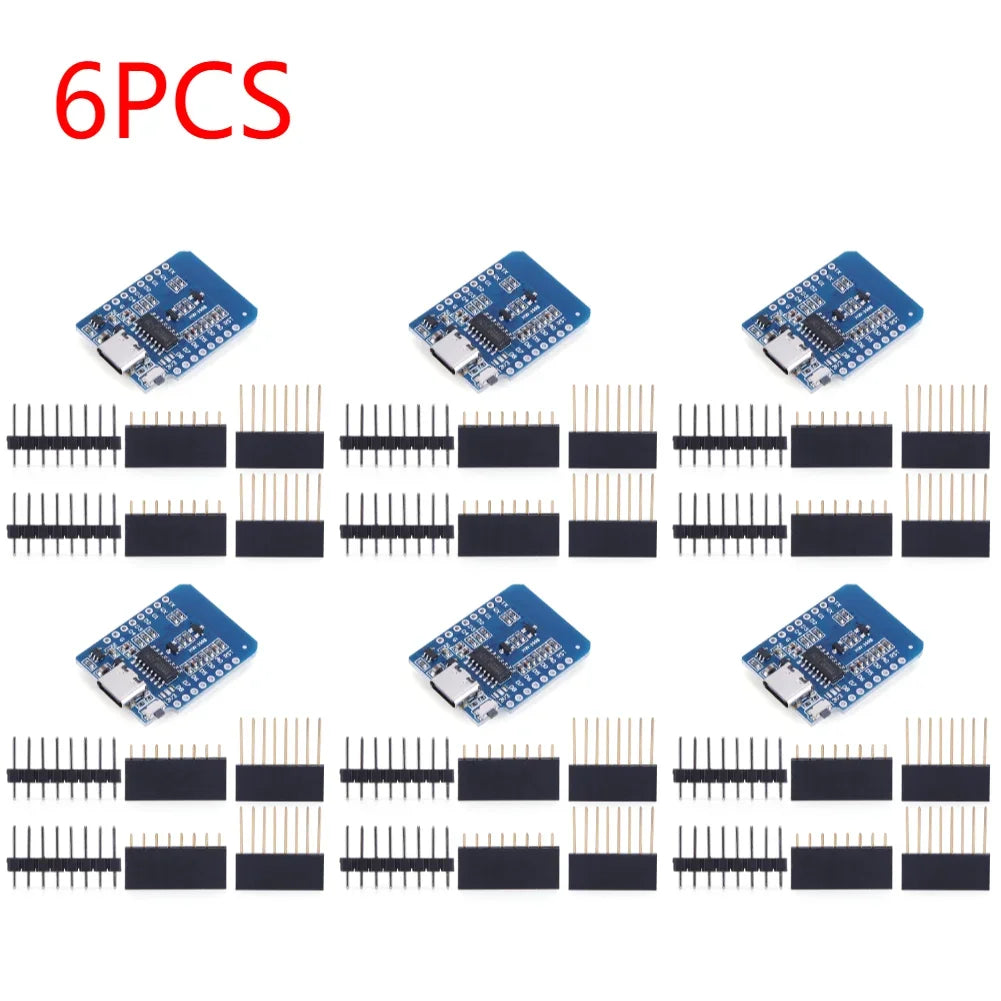1-20PCS Mini ESP8266 ESP-12 USB WeMos D1 Mini WIFI Development Board ESP-12F CH340G V2 D1 NodeMCU Lua IOT Board 3.3V With Pins Zpaxo Type c 6PCS