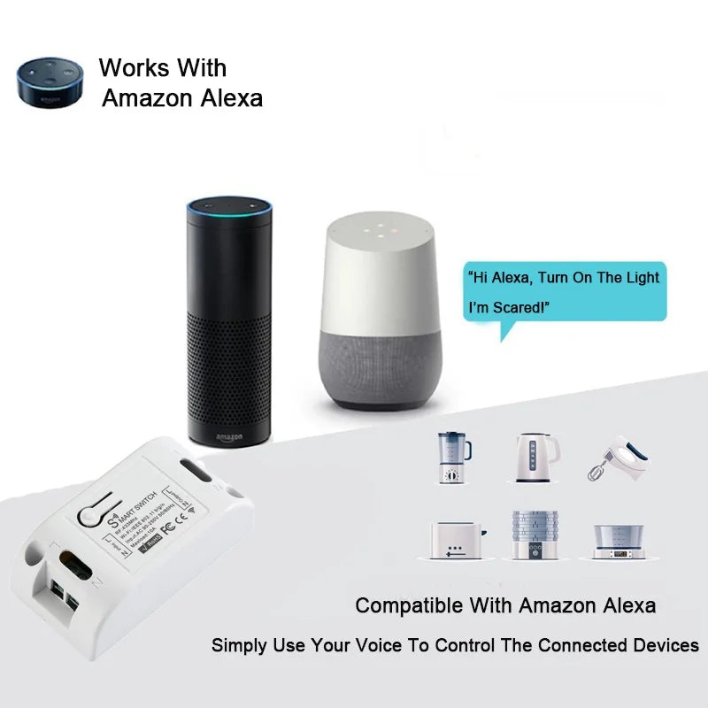 Wifi RF 433 Mhz DIY Light Switch Module Receiver Relay 86 Portable Wireless Remote Control Tuya Smart Life Alexa Google Home Zpaxo