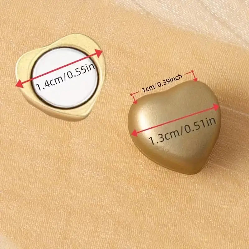 2/5pcs random Heart-Shaped Magnetic Clips – Multi-Color Detachable Magnets for Shirts, Scarves, DIY Accessories Zpaxo