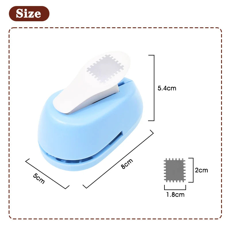 Blue DIY Stamp Border Punch Shape Craft Embossing Machine Round Hole