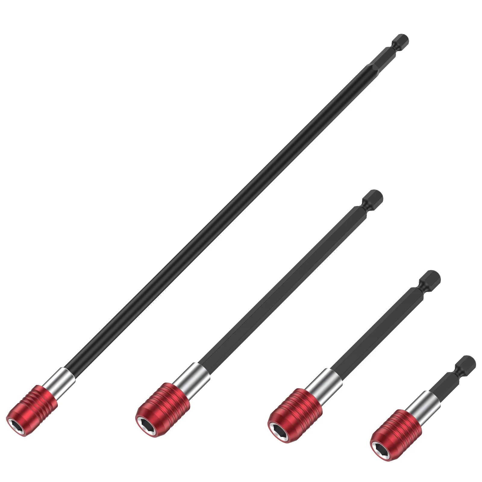 Magnetic Drill Bit Extension Set 1/4 Hex Shank Quick Release Impact Driver Extender Bar Dual Lock Screwdriver Holder 12 Inch Lon Zpaxo 4pcs