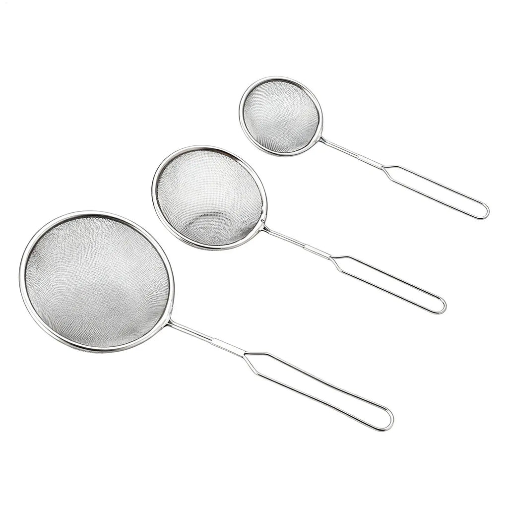 Fine Mesh Strainers Stainless Steel Sieve Kitchen Metal Colander