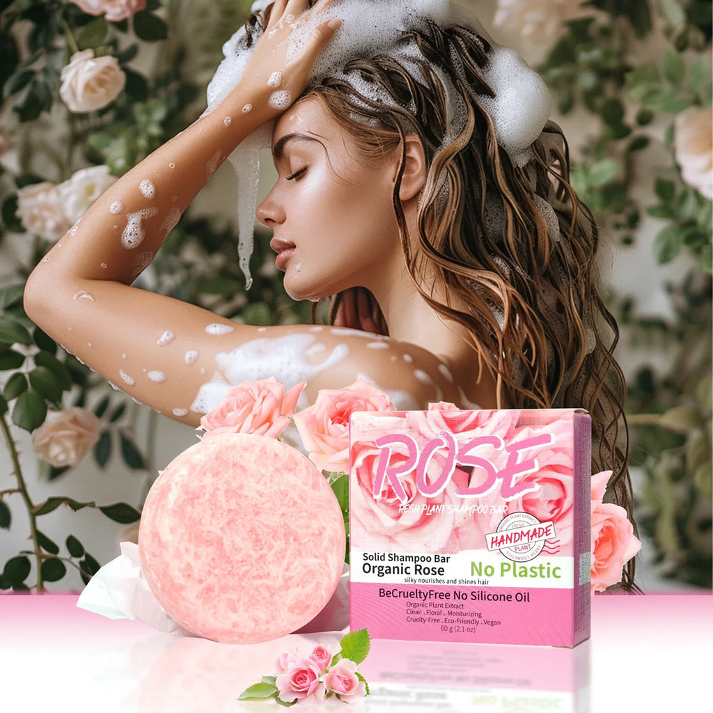 Pink Rose Handmade Shampoo Soap Bar – Rose Essential Oil Handmade Shampoo Bar Zpaxo