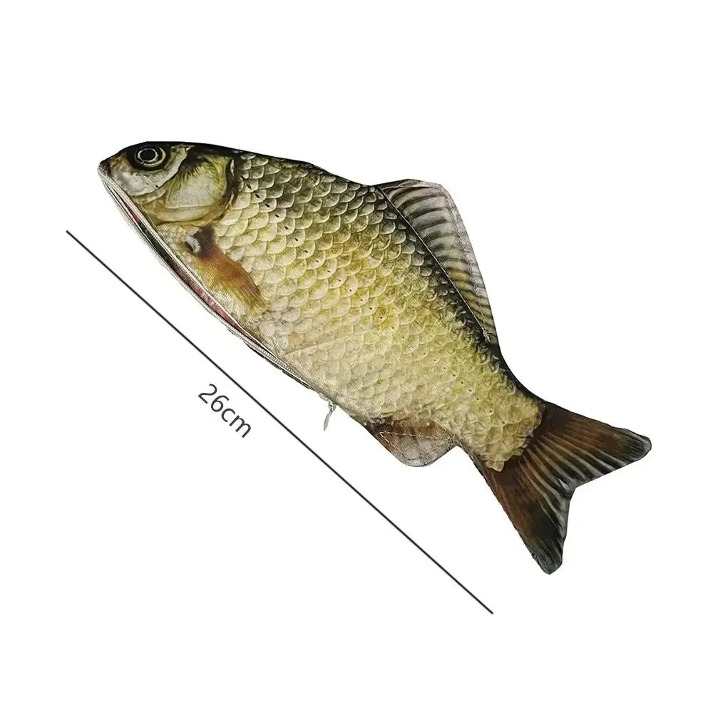 Cartoon Large Capacity Pen Bag Simulated Crucian Carp Multifunctional Zpaxo