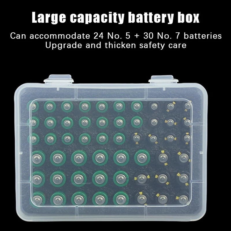 54 Slots AA AAA Battery Organizer Storage Case Batteries Waterproof