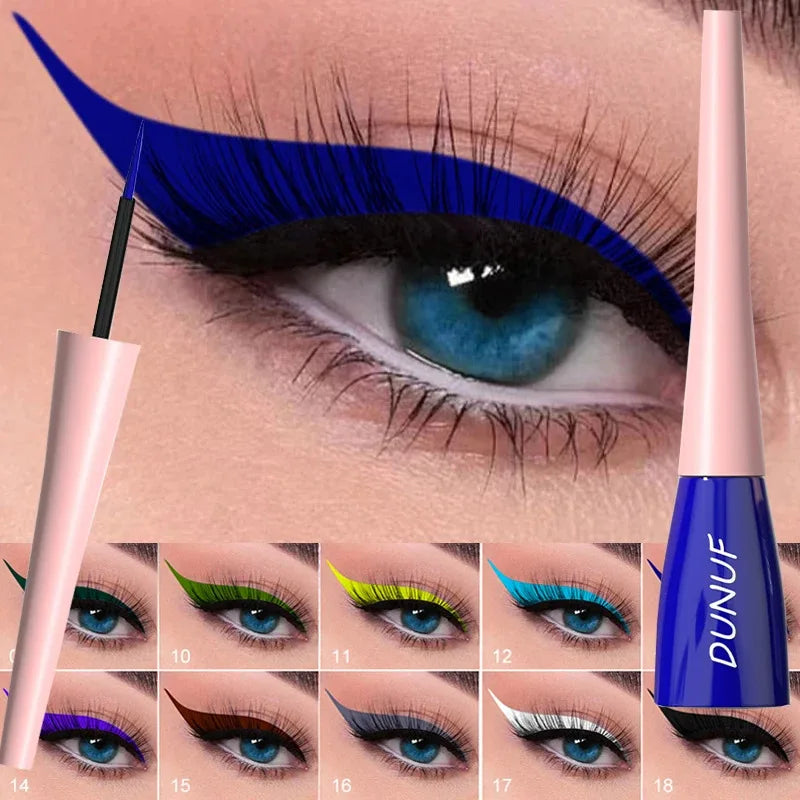 Matte Dark Green Liquid Eyeliner Pencil Waterproof Makeup Colorful Liquid Eye Liner Ultra-thin Long-Lasting Quick-Dry Eye Liner Zpaxo
