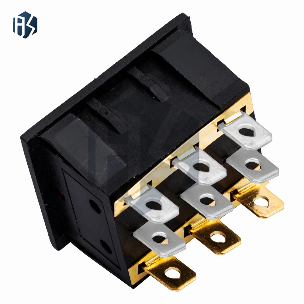 9 Pin KCD3-303 Triple Red Lamp Rocker Switch 16A 250V AC Power Toggle Zpaxo
