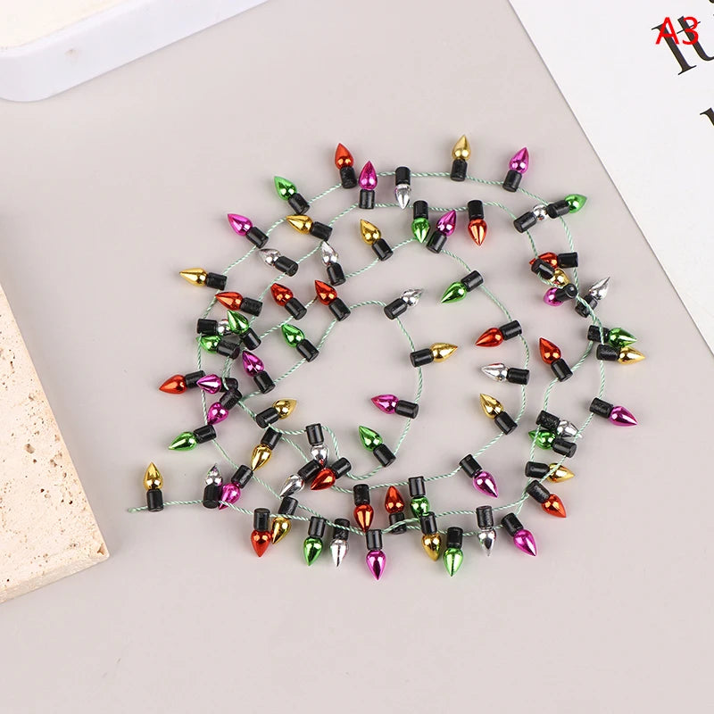 ▶1:12 Dollhouse 1 String Of Fake Lights Christmas Good Decoration Miniature Furniture Accessories Mini String Lights Zpaxo A3