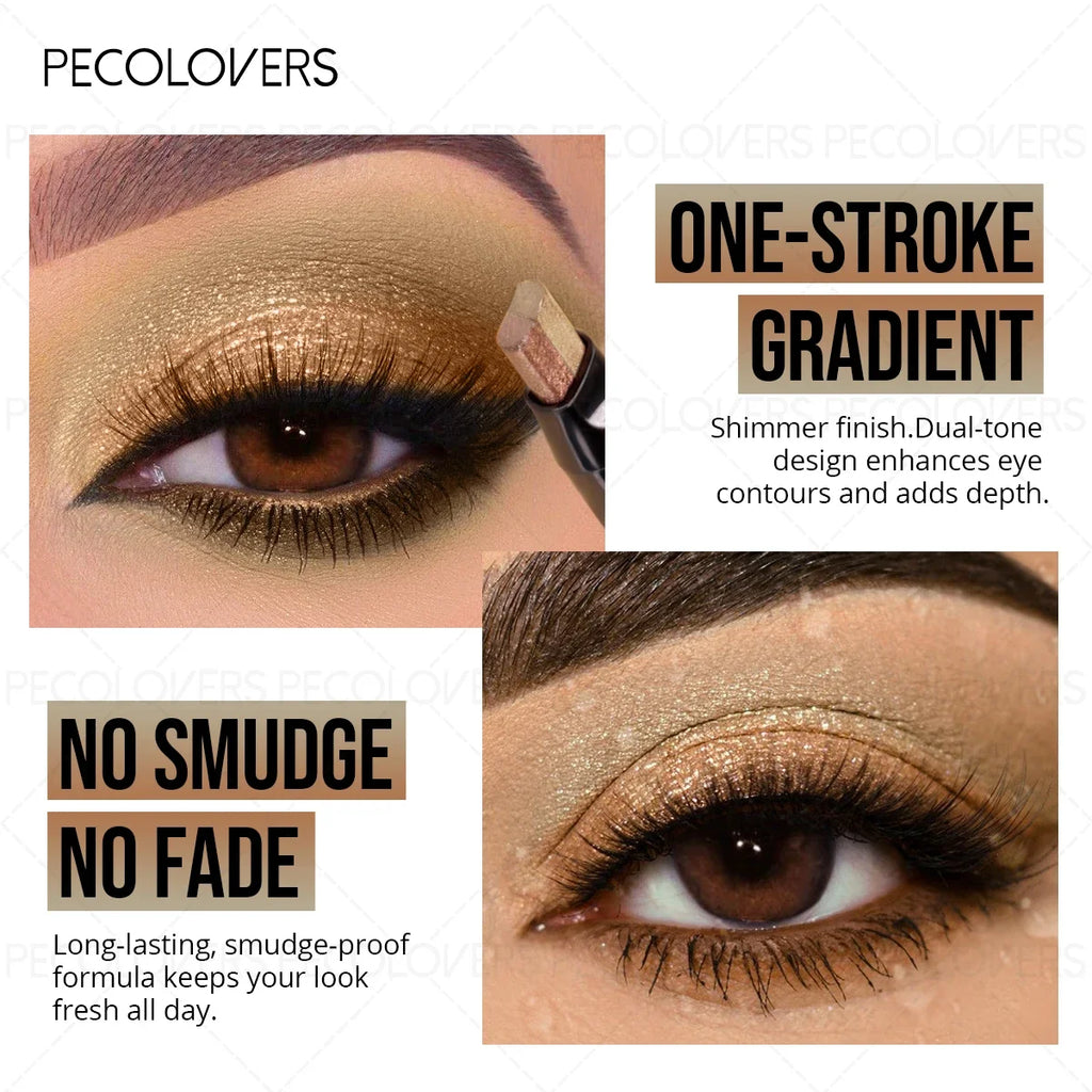 1PC Lazy Eye Shadow Stick Featuring a Unique Two-Tone Design, Adds a Touch of Shape, Waterproof, Long Lasting ，Enhances The Eyes Zpaxo