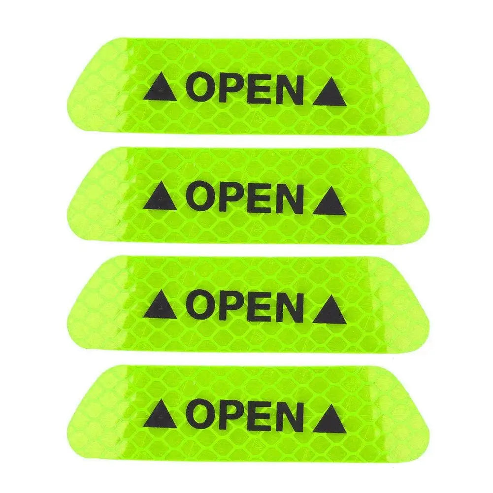 4-Pack Night Reflective Car Door Safety Warning Stickers Car Safety Sticker Zpaxo A