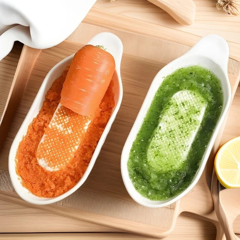 New Ceramic Ginger Grater Tool Hand Grinder Garlic Masher Portable Carrot Ginger Grinding Kitchen Tool With Brush Kitchen Tools Zpaxo