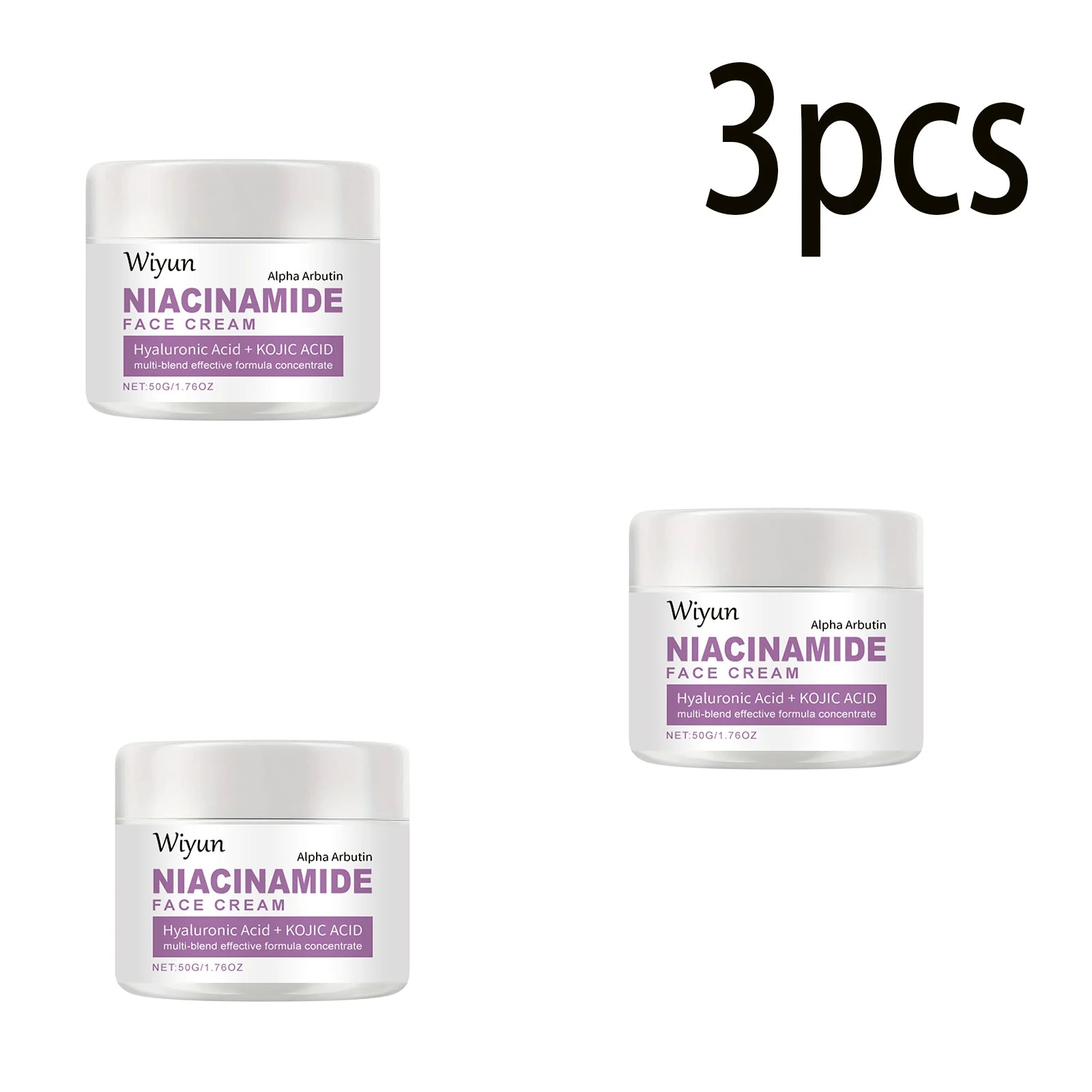 WIYUN Niacinamide Cream – Fade Dark Spots & Brighten Skin 50g Brightening Face Cream Zpaxo 50gx3boed