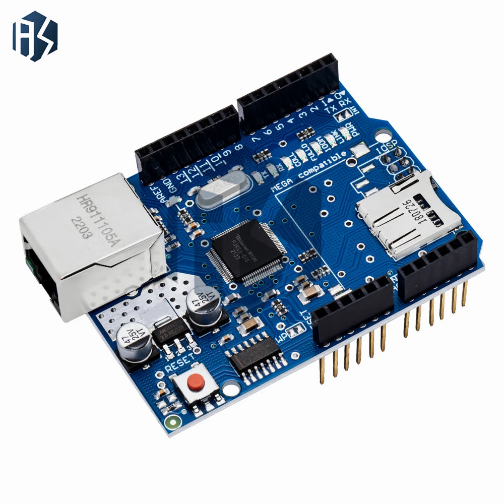 W5100 Ethernet Shield R3 Compatible with for Arduino UN-O, Mega 2560, 1280, and 328 –Development Board for Network Connectivity Zpaxo