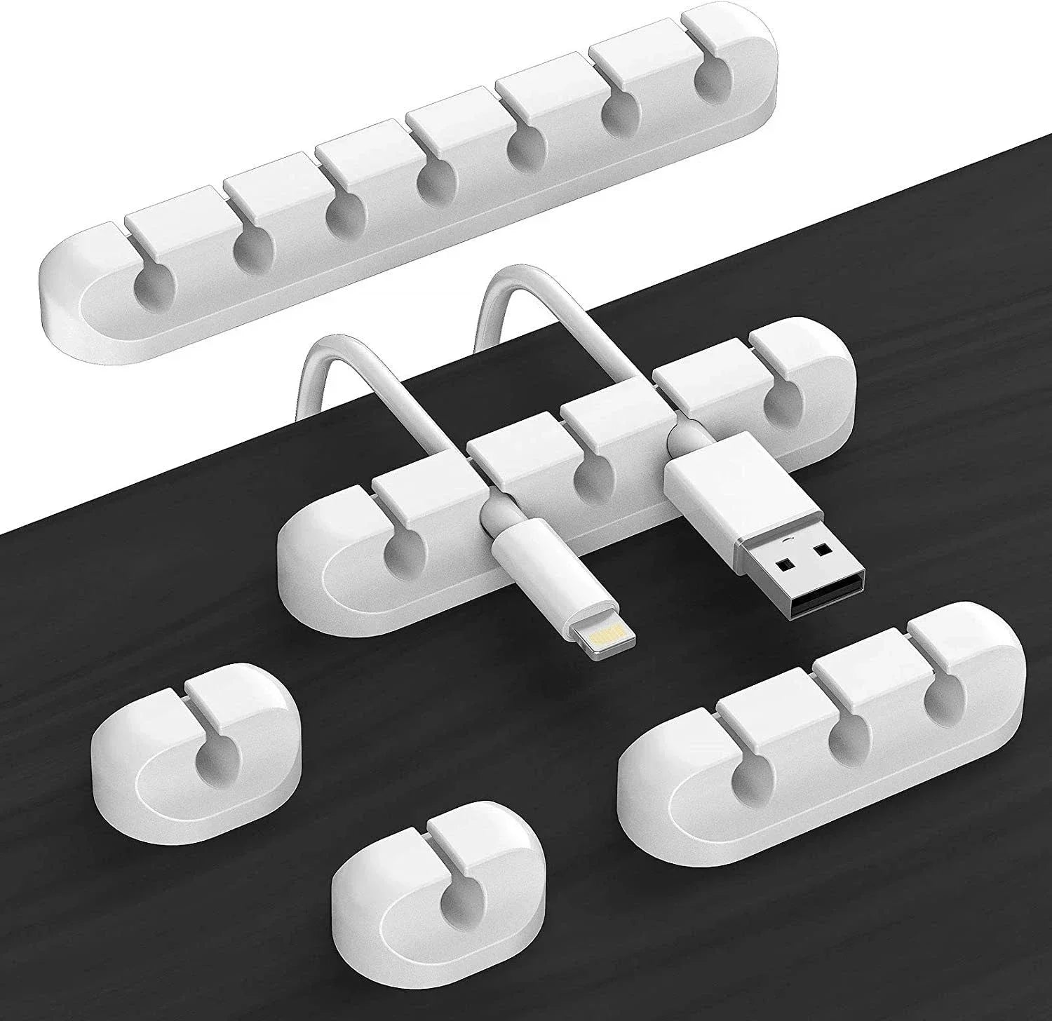 Cable Cord Wire Organizer Silicone USB Winder Management Clips Self Zpaxo