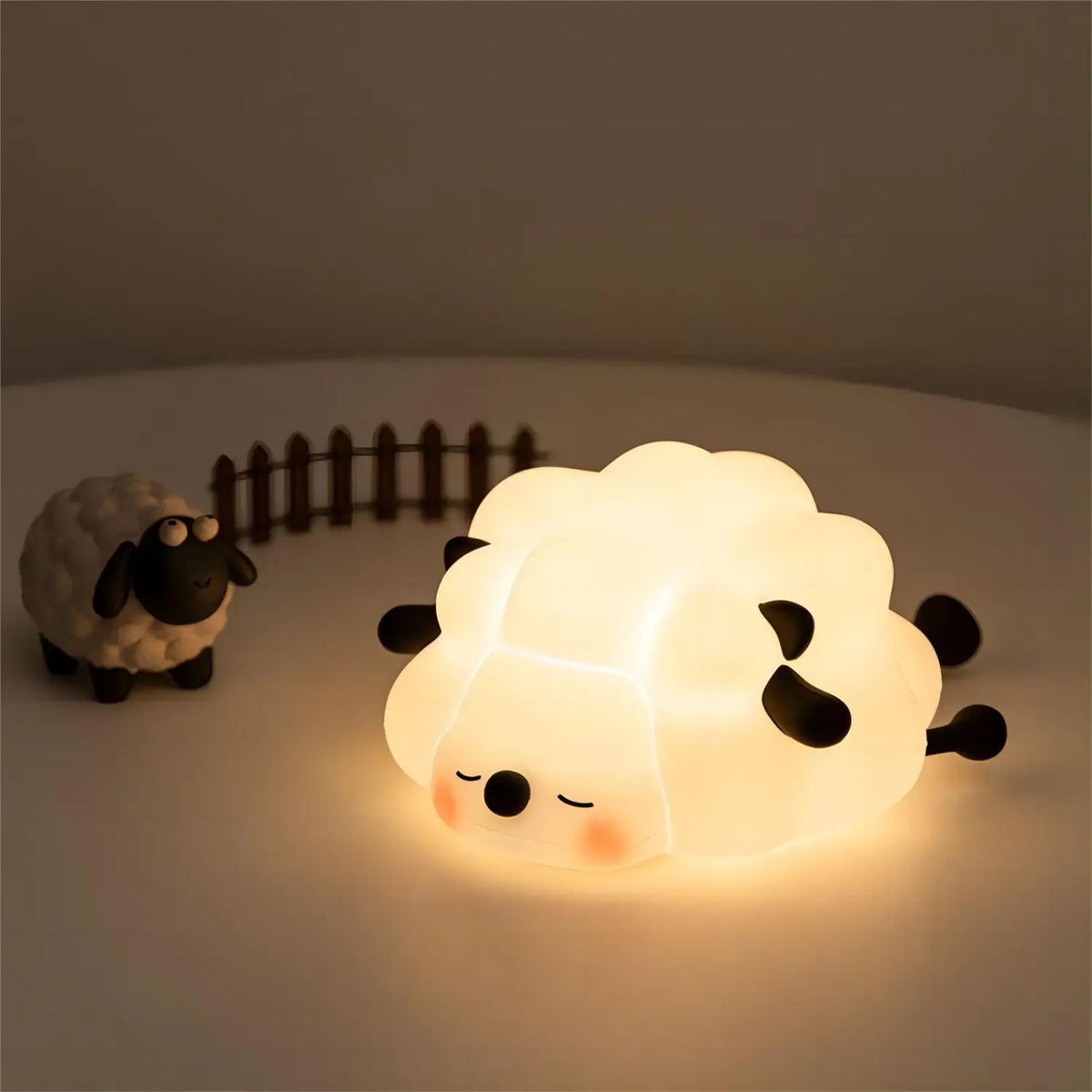 LED Night Lights Cute Sheep Panda Rabbit Silicone Lamp USB Rechargeable Timing Bedside Decor Kids Baby Nightlight Birthday Gift Zpaxo Sheep