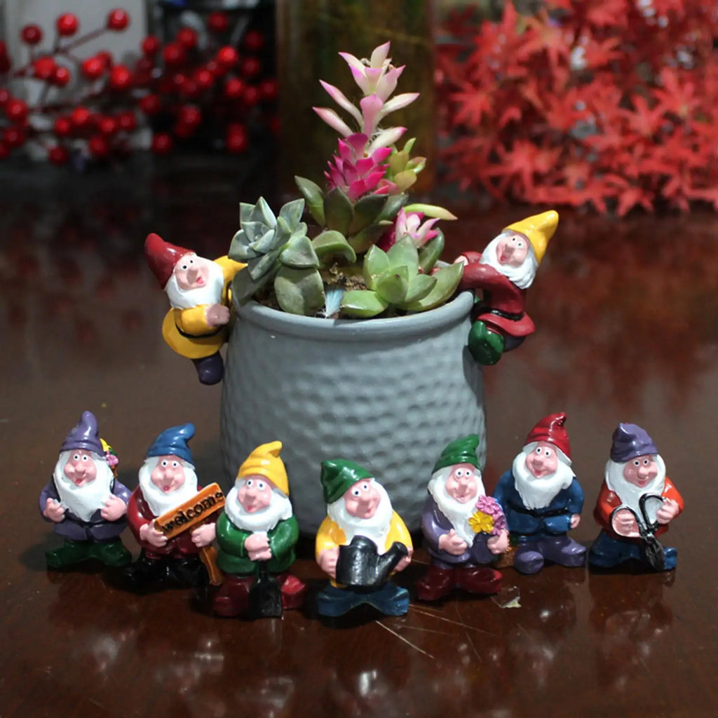 Gnome Figurine 8 Mini Fairy Garden Accessories Gnomes Sculpture