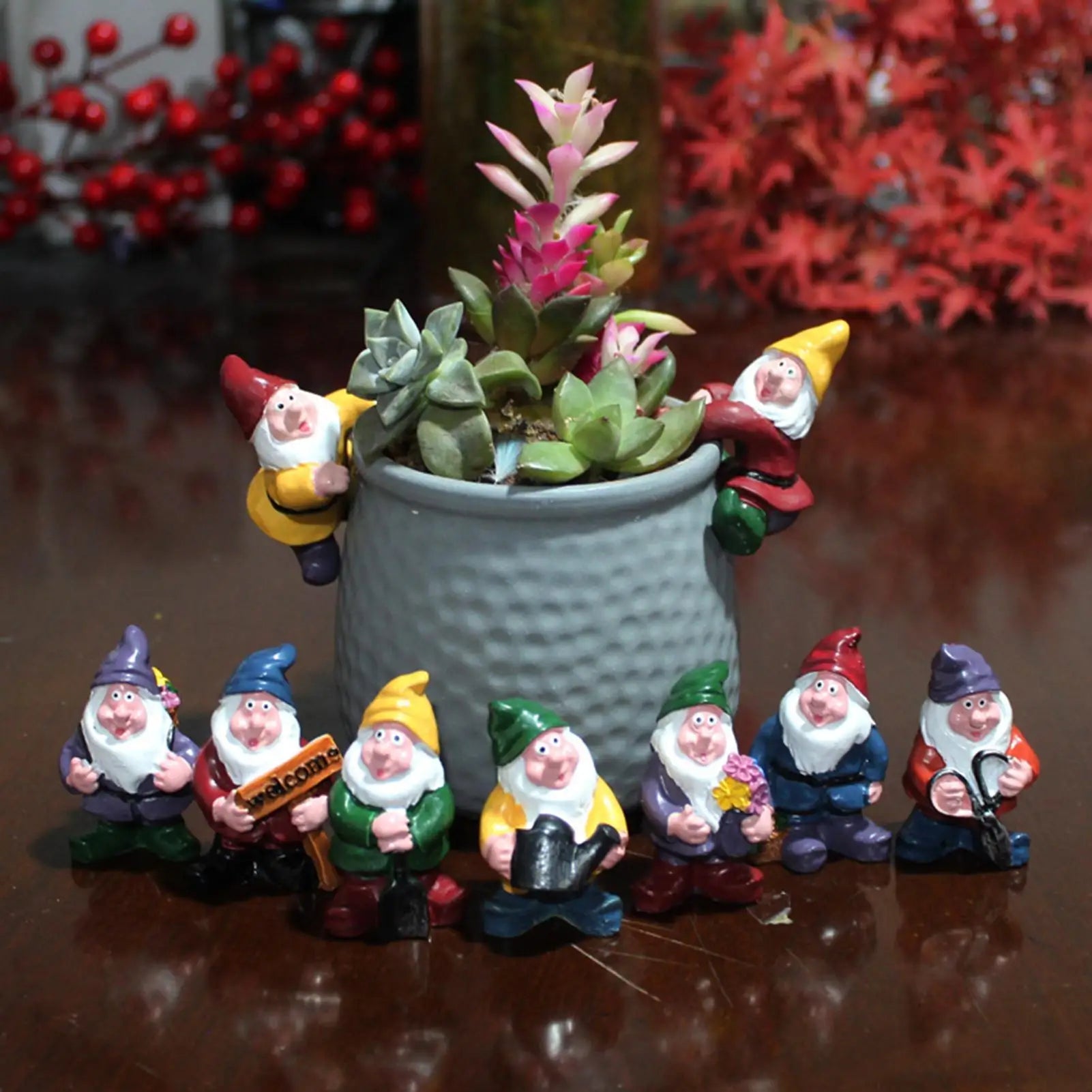 Gnome Figurine 8 Mini Fairy Garden Accessories Gnomes Sculpture