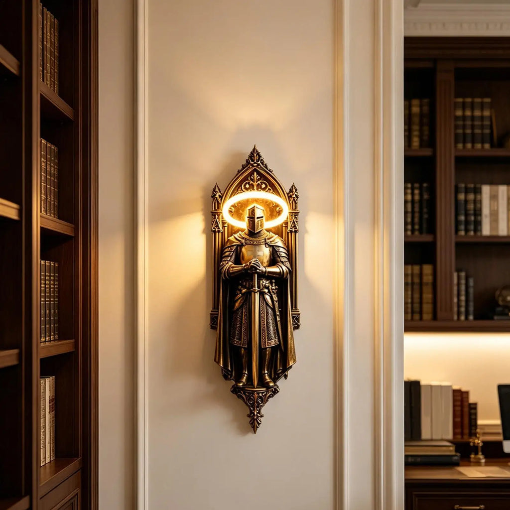 Wall Sconces Knight Study Decoration Resin Wall Night Lights for Women Men Homeowners Home Living Room Study Dorm Apartment Zpaxo