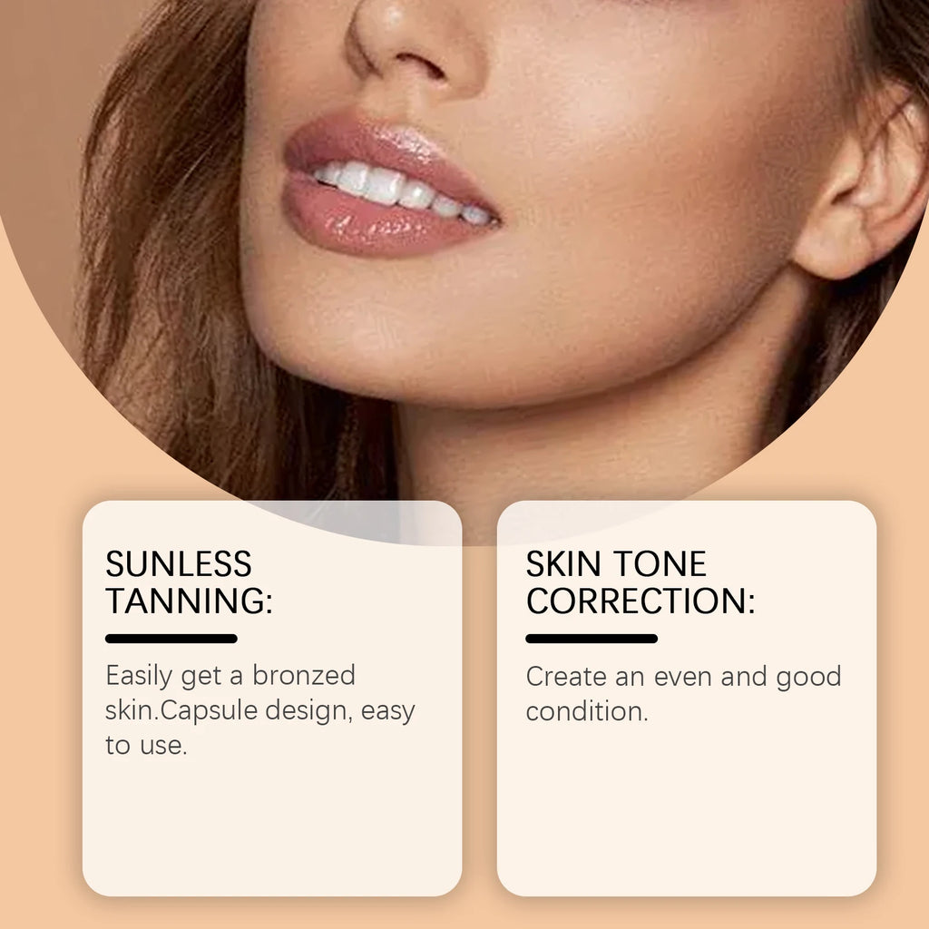 Hoygi Portable Tanning Capsules – Sunless Self-Tanning Serum 30ct Self-Tanning Serum Zpaxo