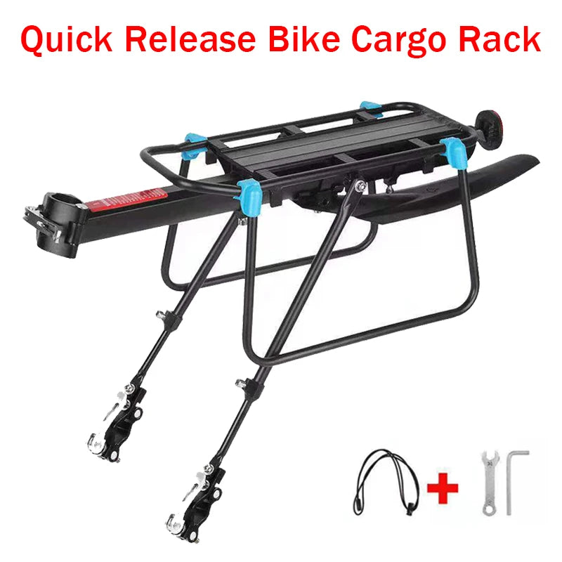 Quick Release Adjustable Bike Bicycle Cargo Rack Bike Rear Rack MTB Road Bicycle Bike Cargo Luggage Carrier Rack with Mudguard Zpaxo