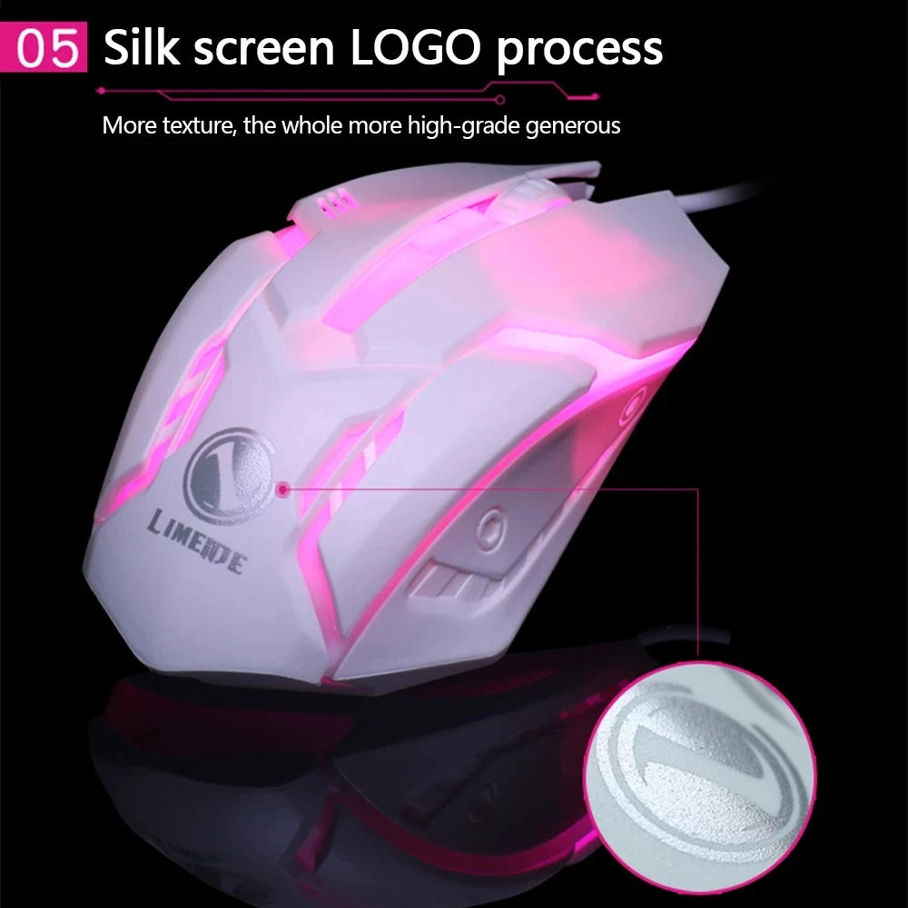 Limei S1 E Sports LED Luminous Backlit Wired Mouse USB Desktop Laptop Zpaxo