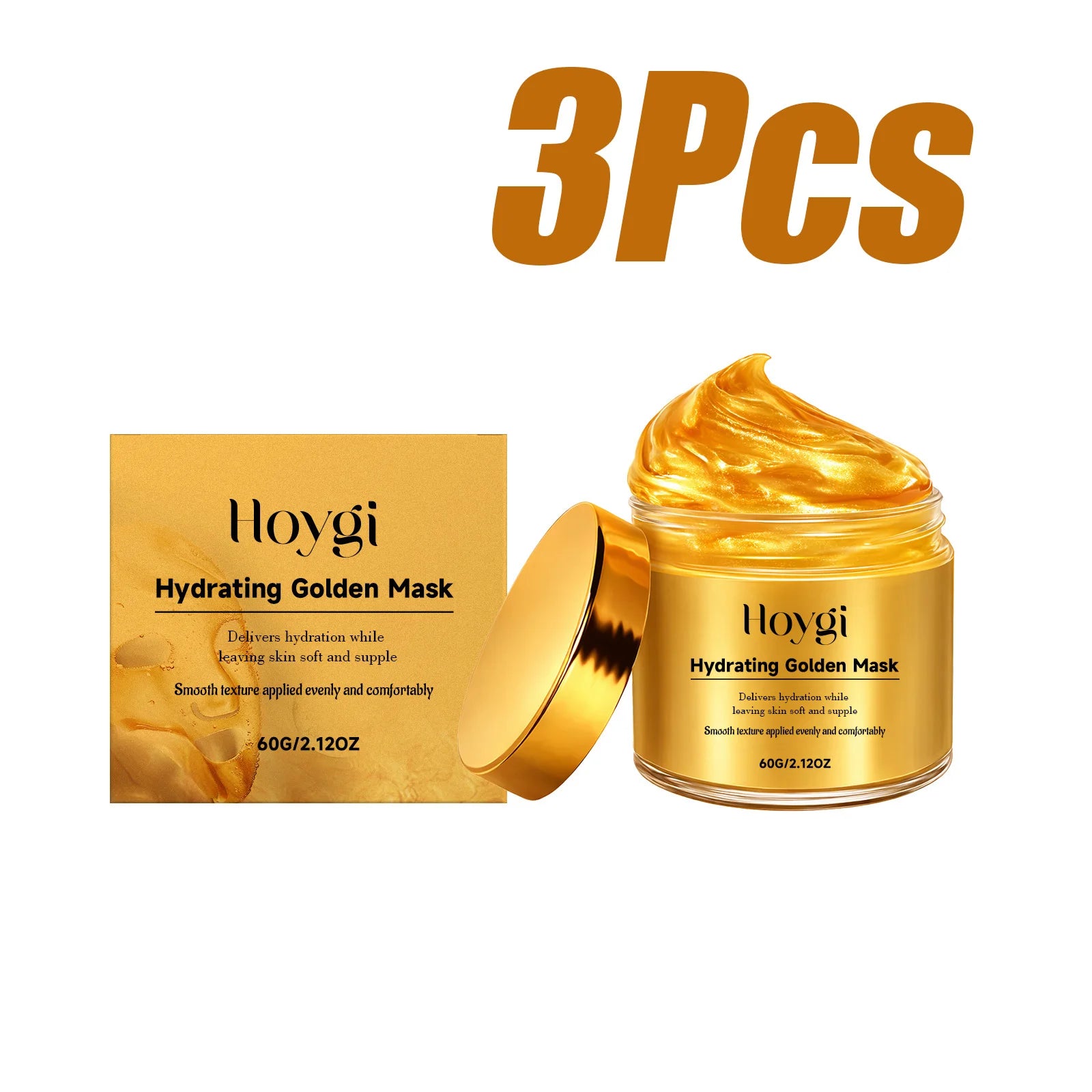 Hoygi Collagen Gold Peel-Off Facial Mask – Hydrating & Firming Gold Peel-Off Face Mask Zpaxo 3 x 60g Boxed
