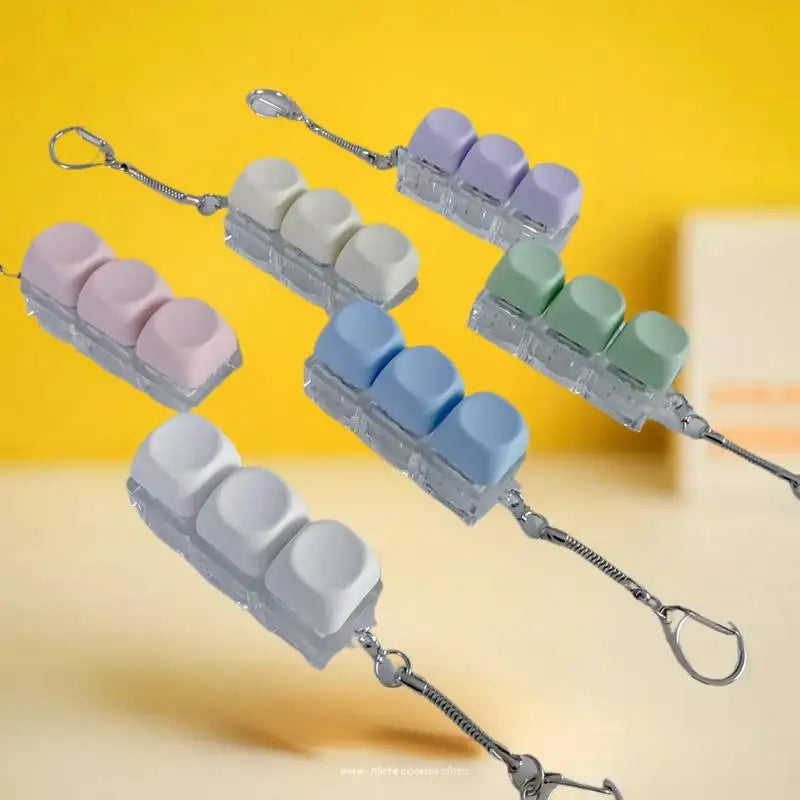 Interactive LED Keycap Fidget Keychain Macaron Colors DIY Keyboard Zpaxo