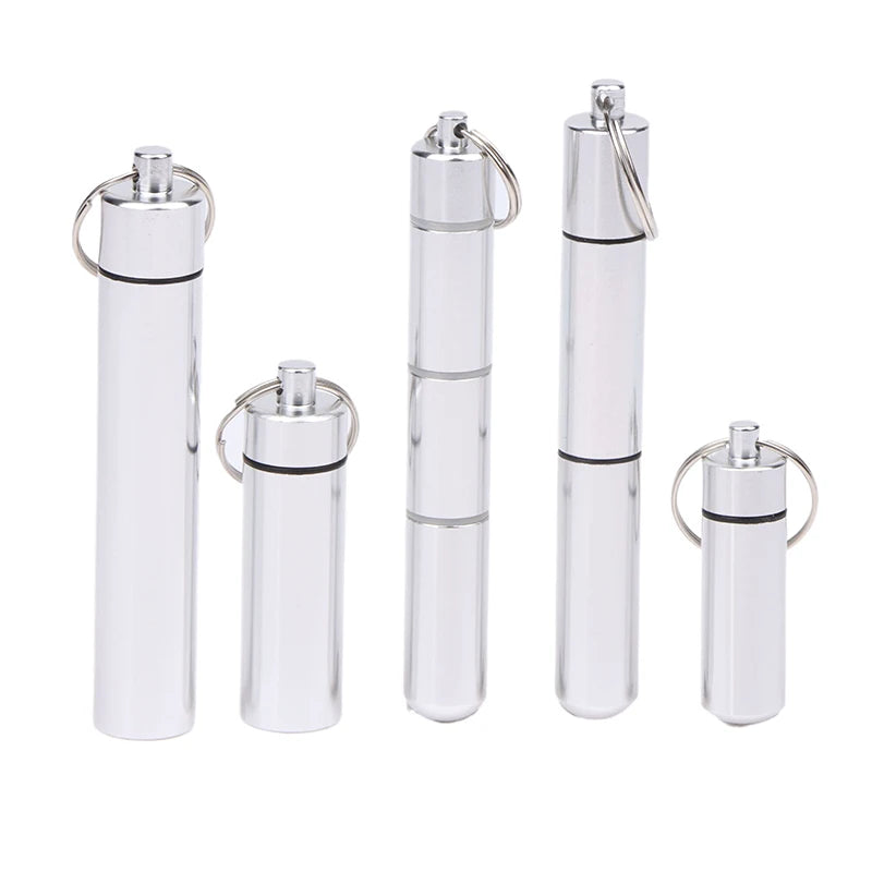 Medicine Box Health Care Waterproof Aluminum Pill Case Bottle Cache