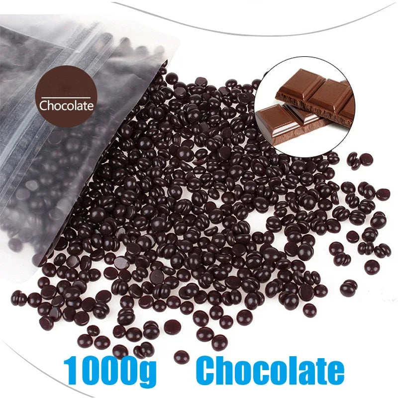 1000g/500g/400g Wax Bean For Hair Removal Fast Painless Body Bikini Leg Arm Hair Remove Hard Wax Beans For Wax Heater Machin Zpaxo 1000g-Chocolate