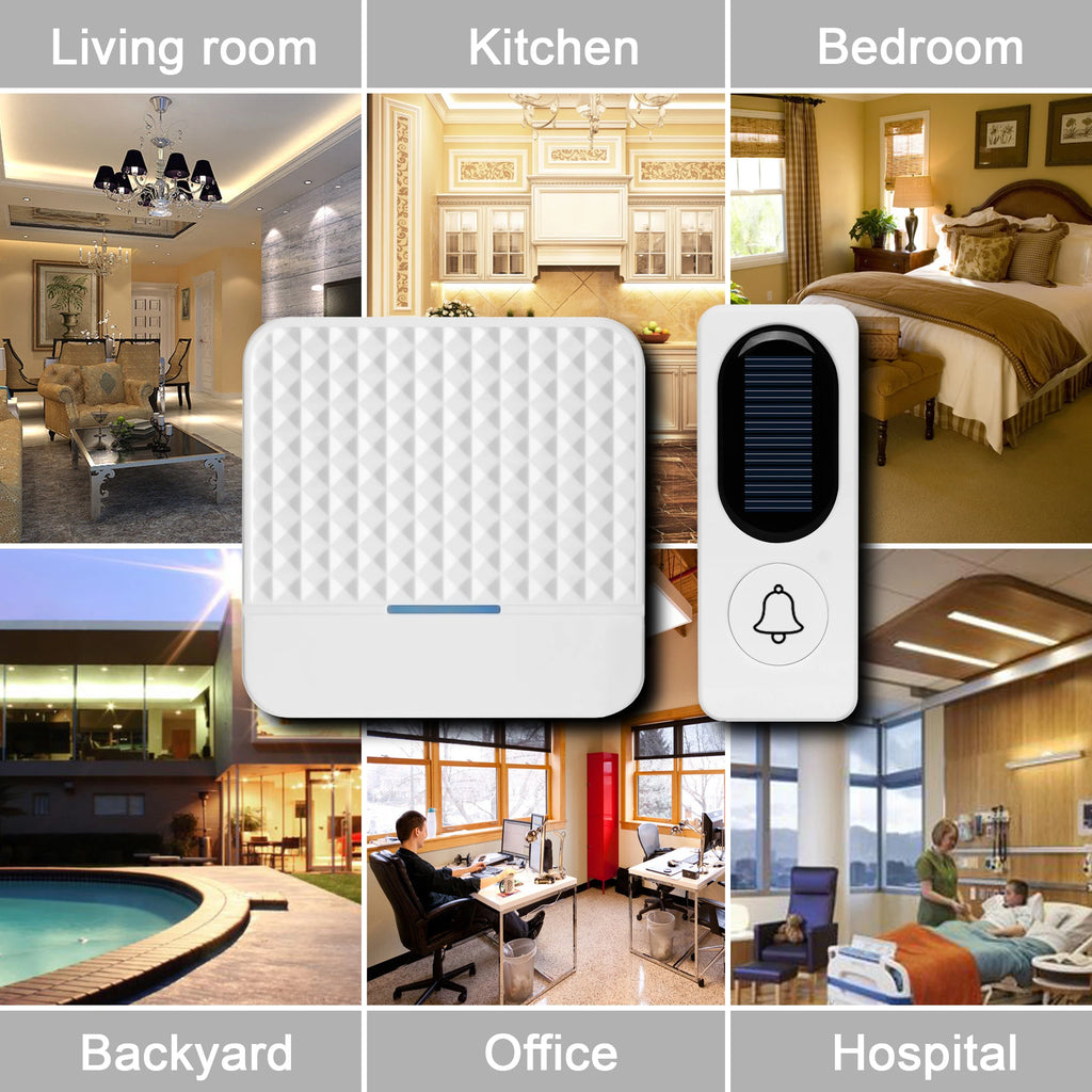 New Solar Powered Doorbell, Intelligent Music, Wireless Doorbell, Remote Control Doorbell For Household Use,Energy Saving Zpaxo