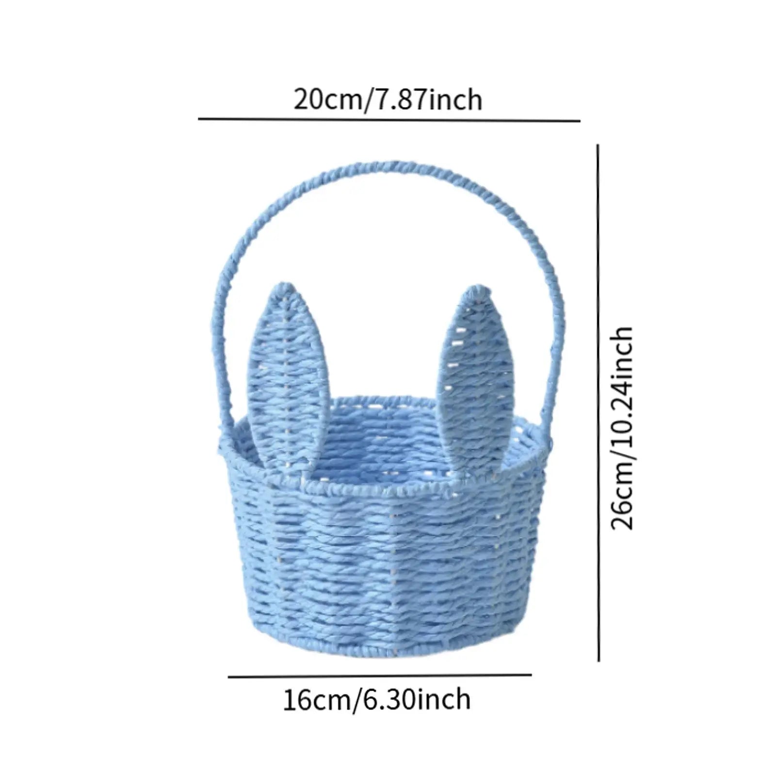 Miniature Easter Bunny Basket – Reusable Decorative Storage Easter Storage Basket Zpaxo Blue