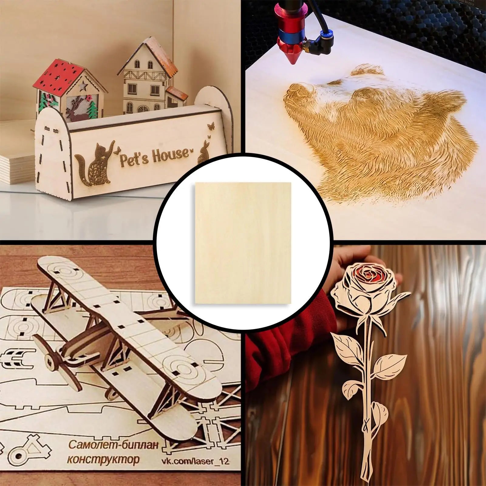 Plywood Wood Sheets Cutting Unfinished Cnc Engraving Burning Staining Zpaxo