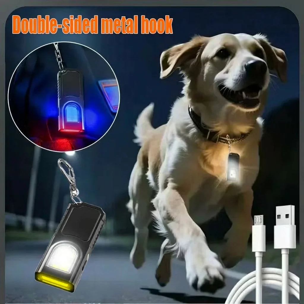 Mini USB Rechargeable Keychain Flashlight – LED & COB, 5 Modes