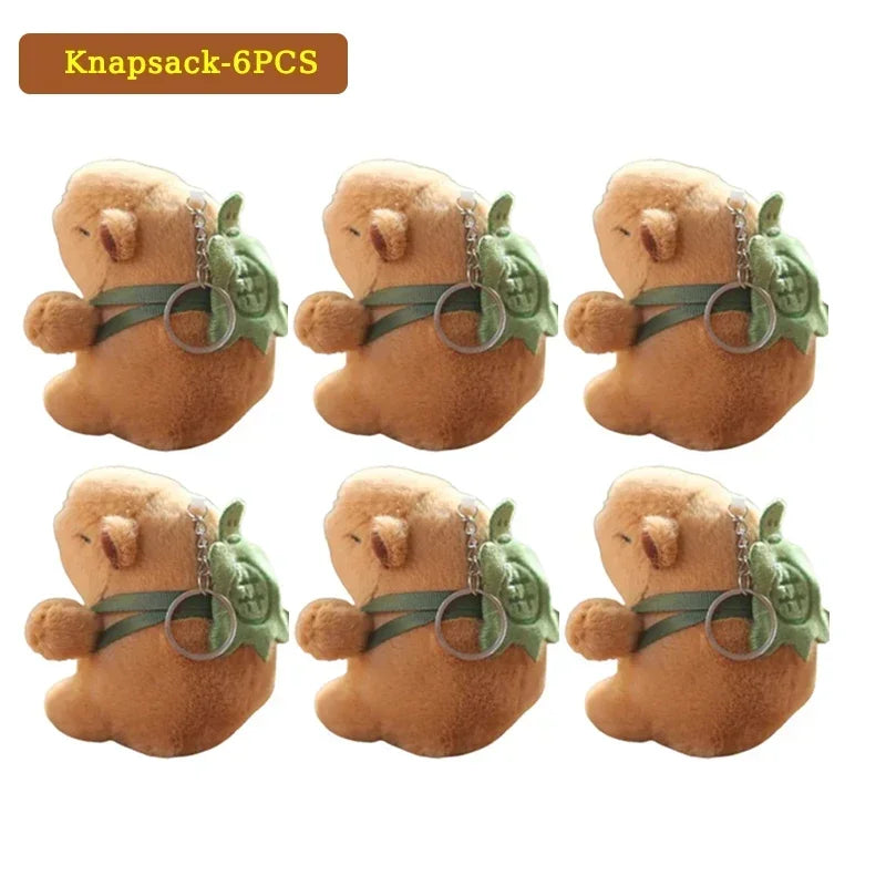 1- Water Dolphin Cotton Red Lovely Cute Creative Capybara Pendant Zpaxo Knapsack 6PCS