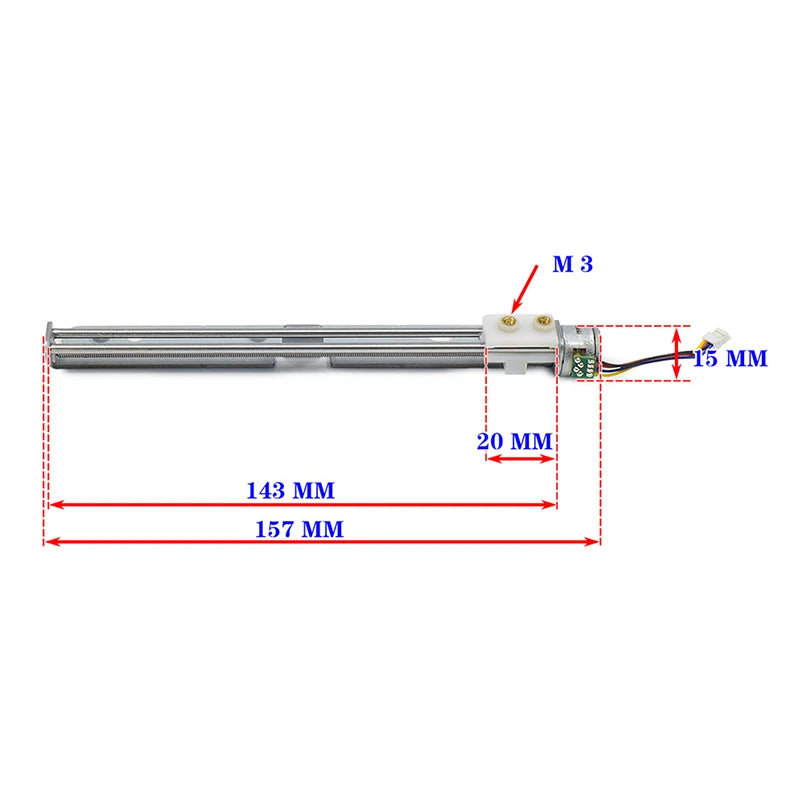 1Pcs 123mm Linear Actuator Micro 15mm Linear Stepping Motor With Nut Two-phase Four-wire Stepper Motor DIY 3D Printer Zpaxo one size