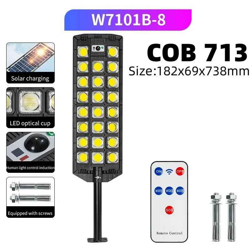 Solar Power Street Light Motion Sensor LED Solar Led Outdoor Lighting 3 Mode Lighting IP66 Waterproof COB Security Lamp for Yard Zpaxo B6-713COB China Mainland