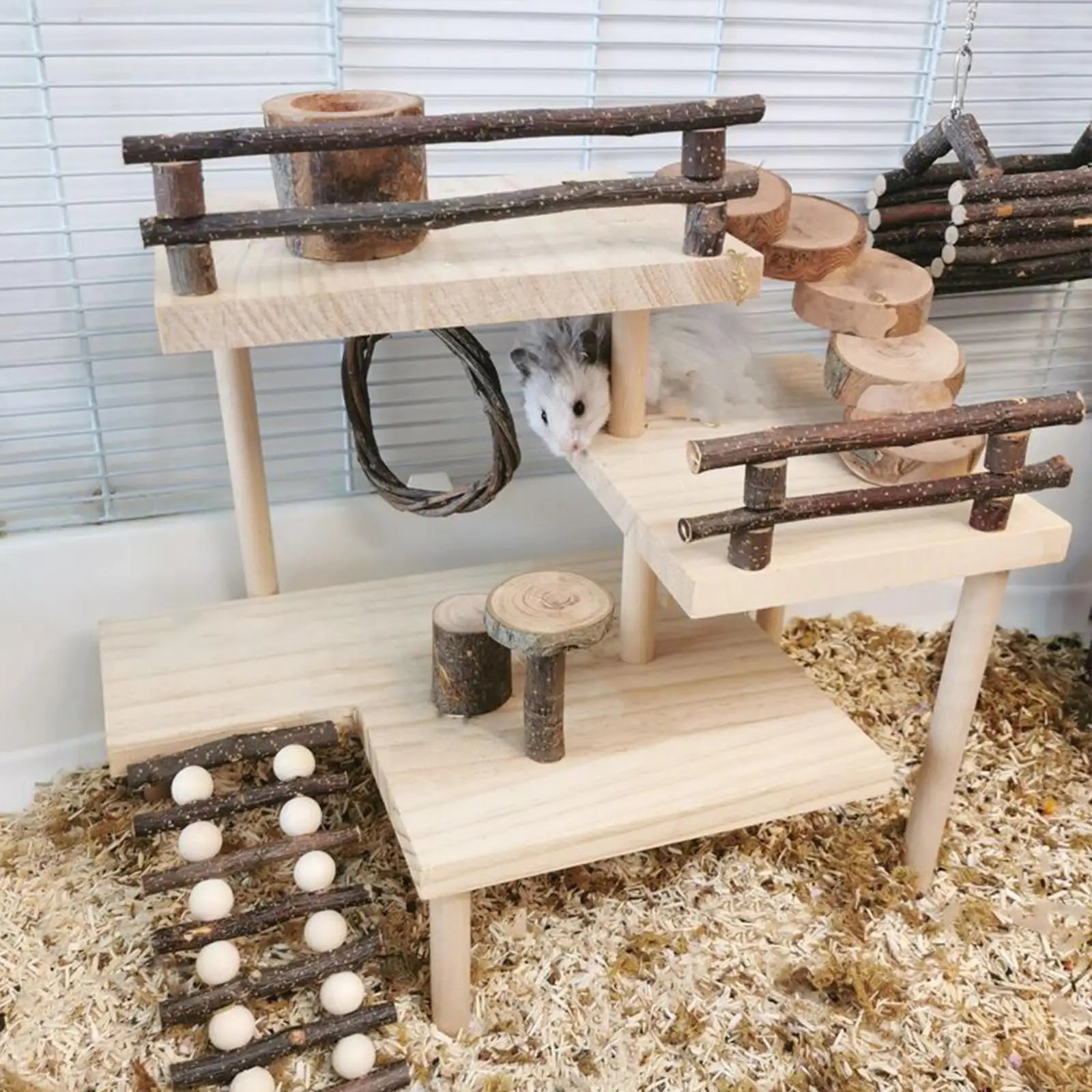 3 Layers Hamster Toy Climbing Ladder Playground Stairs Platform Pet Zpaxo Default Title