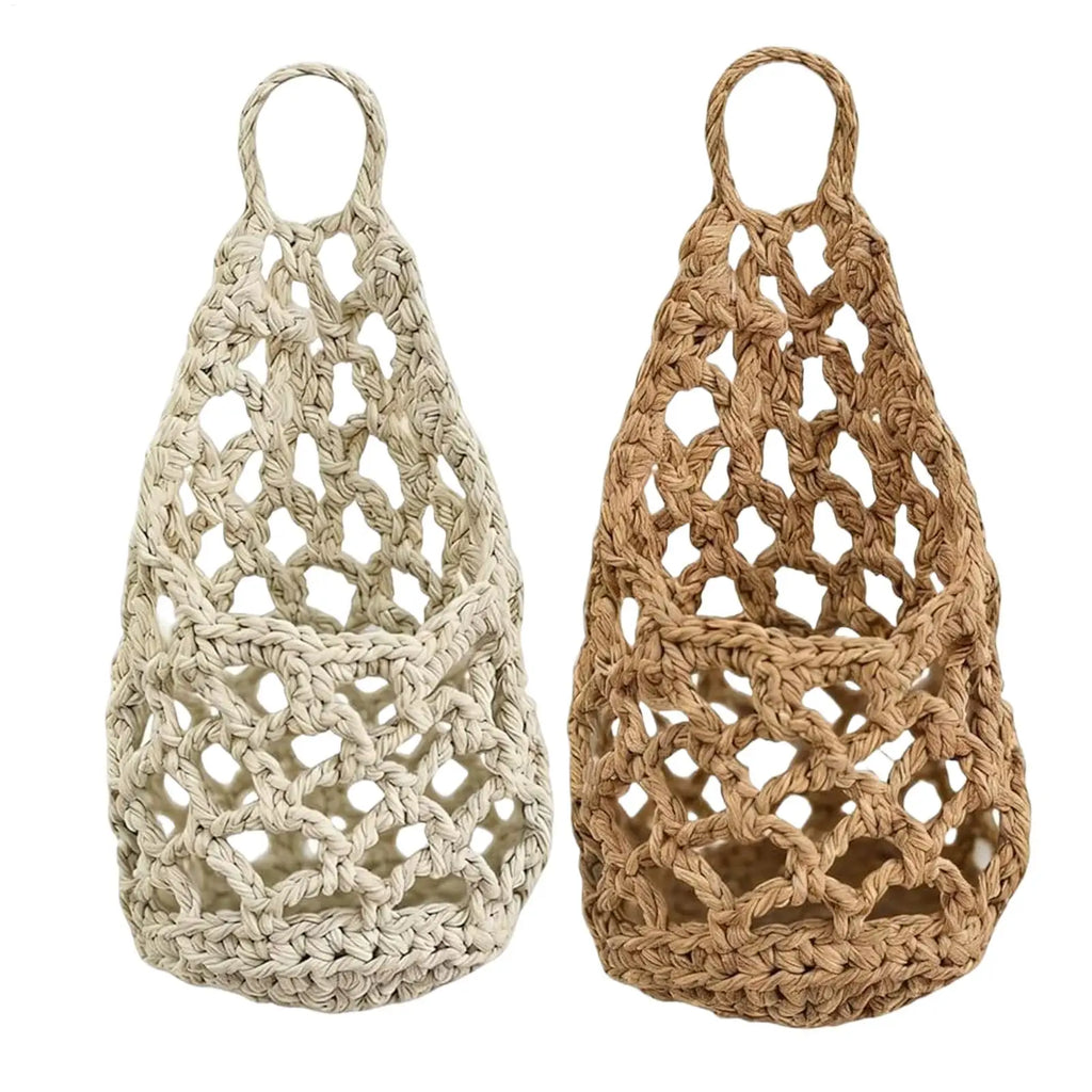 Boho Macrame Plant HangerBasket for Succulents Cotton Rope Woven Hanging Basket with Net Pouch Home Decoration Organizer Zpaxo