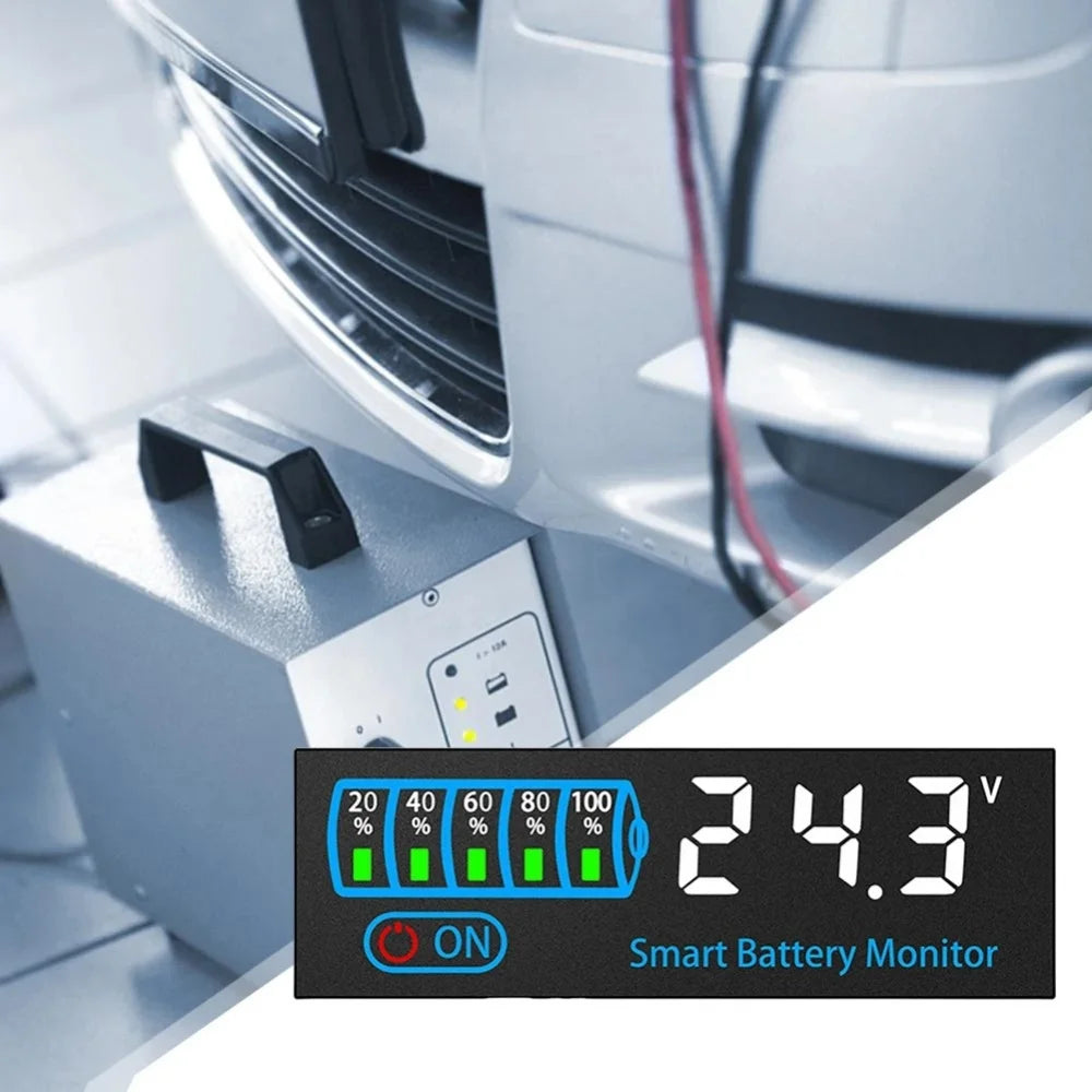 DC 7-55V Battery Charge Indicator LED Display Board with Alarm Battery Voltage Indicator Zpaxo