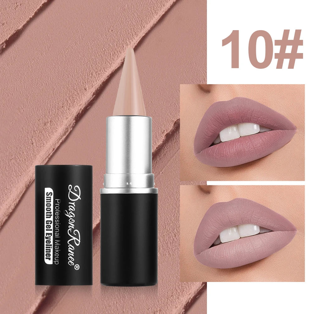 Matte Lip Liner, Long-Lasting, Automatic Rotating Wax Texture, Suitable for All Skin Types, Multi-Purpose, Suitable for Eyeliner, Holiday Parties, Lipstick Zpaxo 10Dr114 Full Size